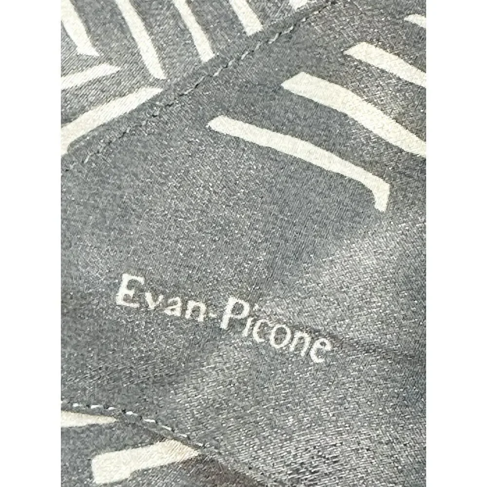 Evan Picone Grey Herringbone Silk Scarf 66